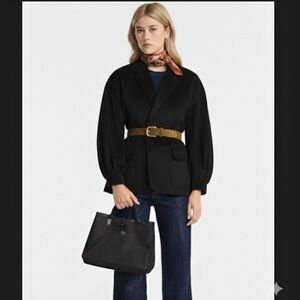 Longchamp Roseau Toggle Nylon Leather Trim Tote